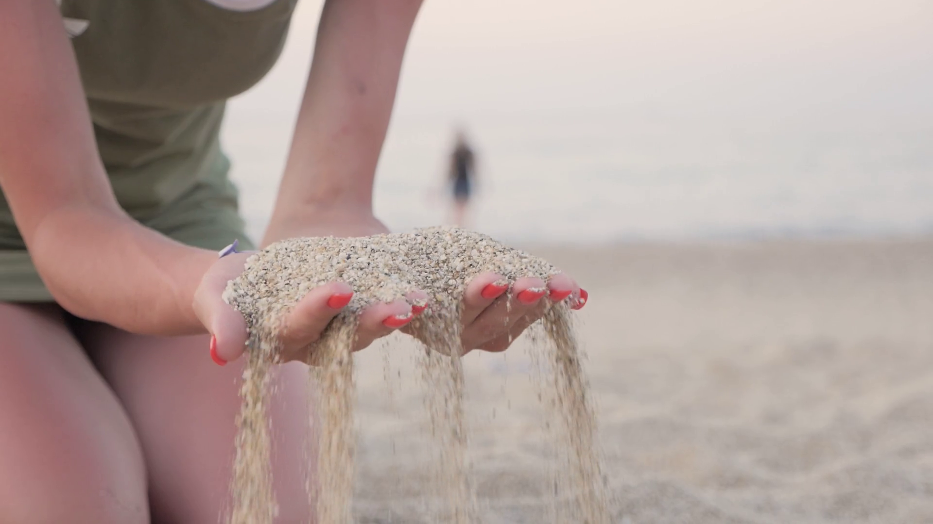 Sand as the time slips through your fingers. Stock Video Footage 0016
