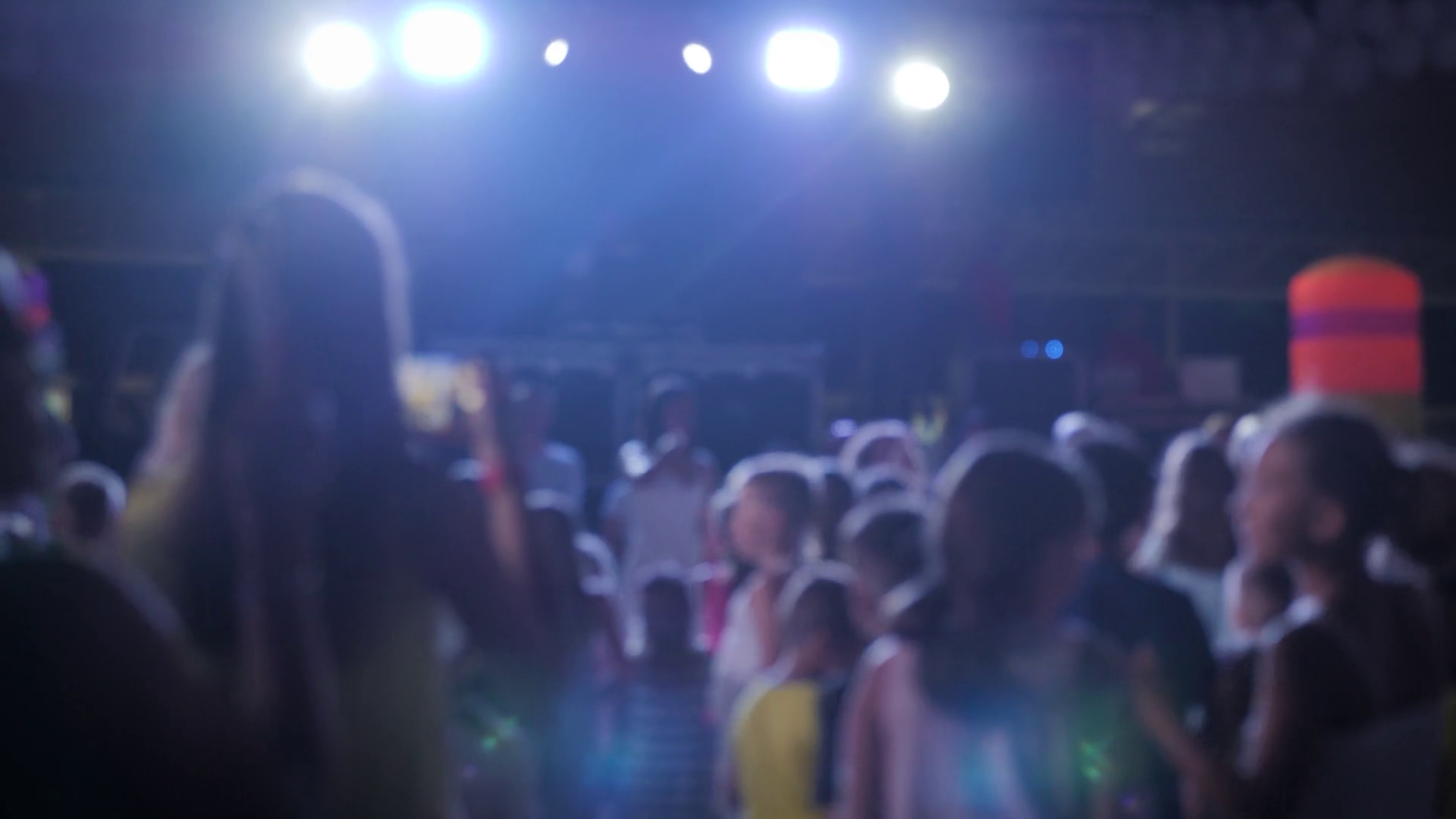 Silhouette Childrens At Disco During Laser Stock Footage SBV 337445936 