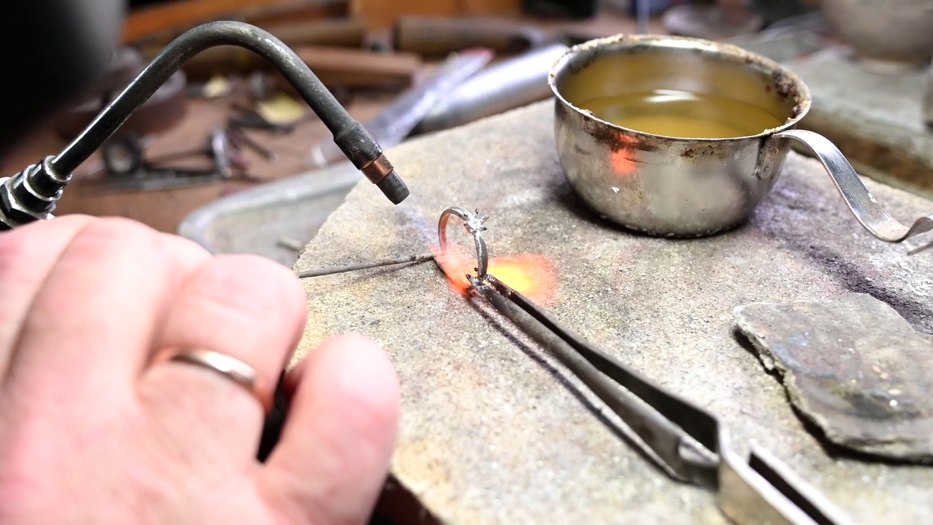 Gold Wedding Ring Craft Goldsmith Isolated Stock Footage SBV-351858817 ...