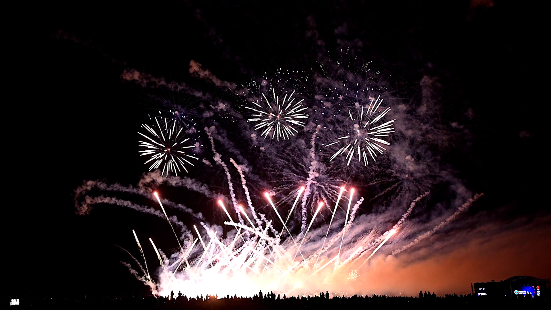 Spectacular Realtime Firework Show Lighting Stock Footage SBV-351827593 ...