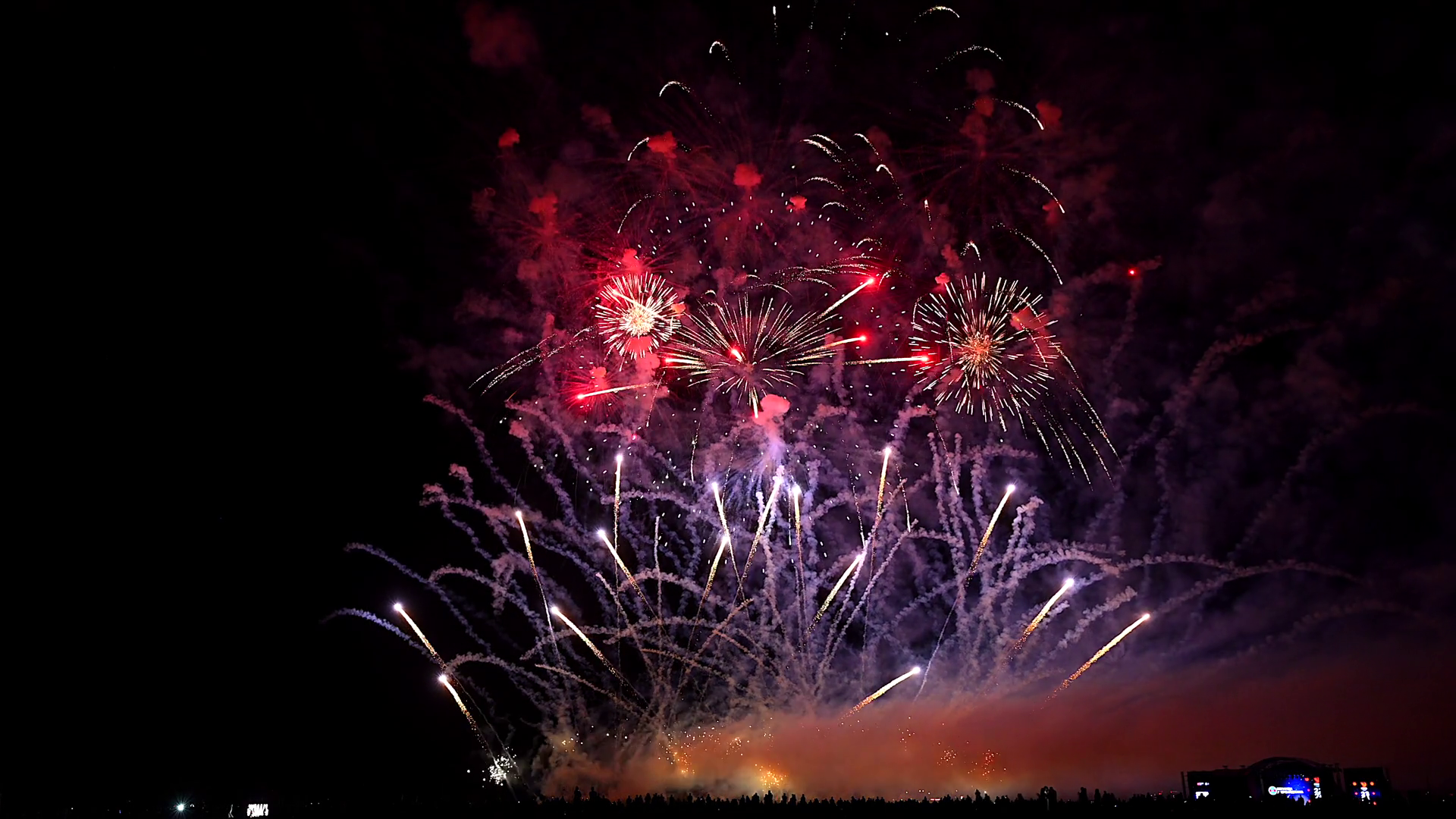 Spectacular Realtime Firework Show Lighting Stock Footage SBV-351969998 ...