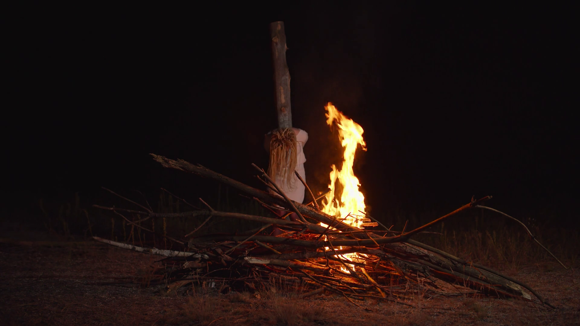 Sorceress In White Dress Medieval Witch Stock Footage SBV338769466