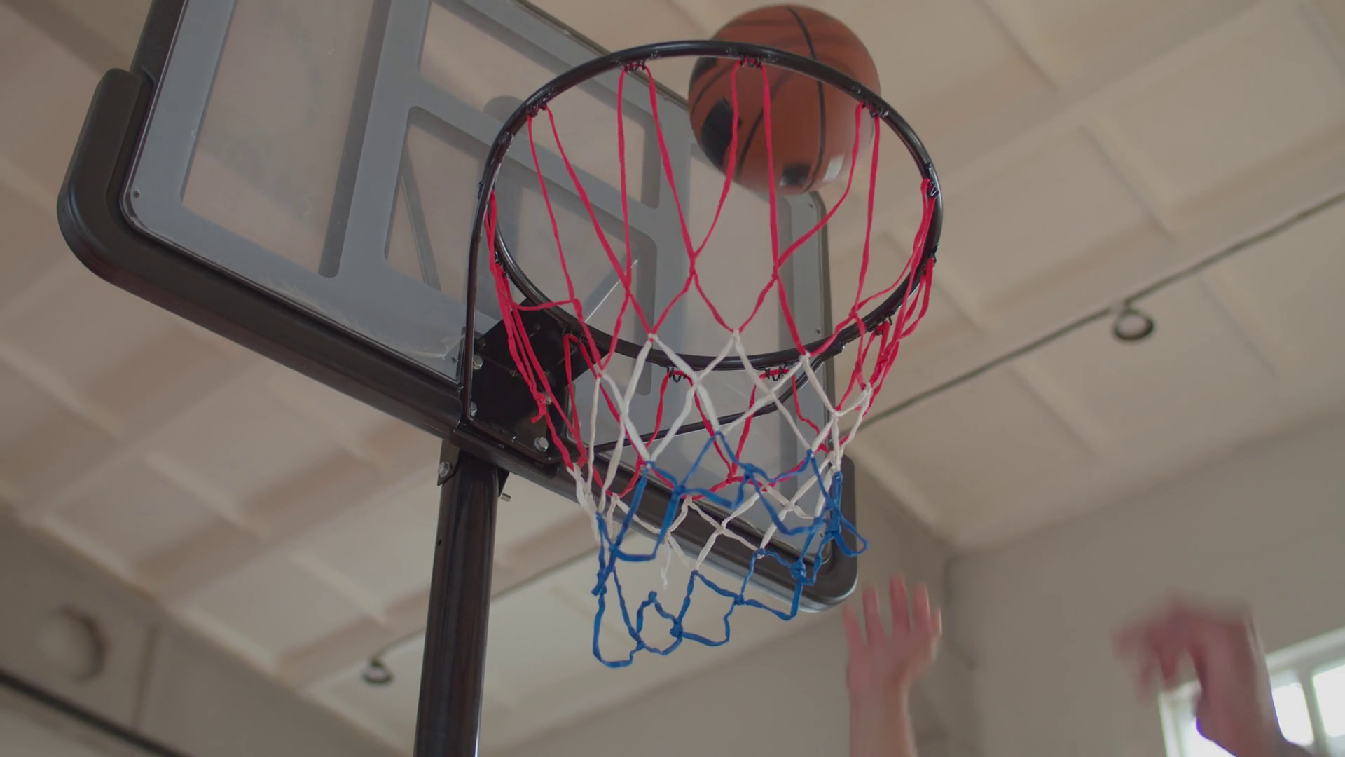 Closeup Of Basketball Going Through Stock Footage SBV338535609