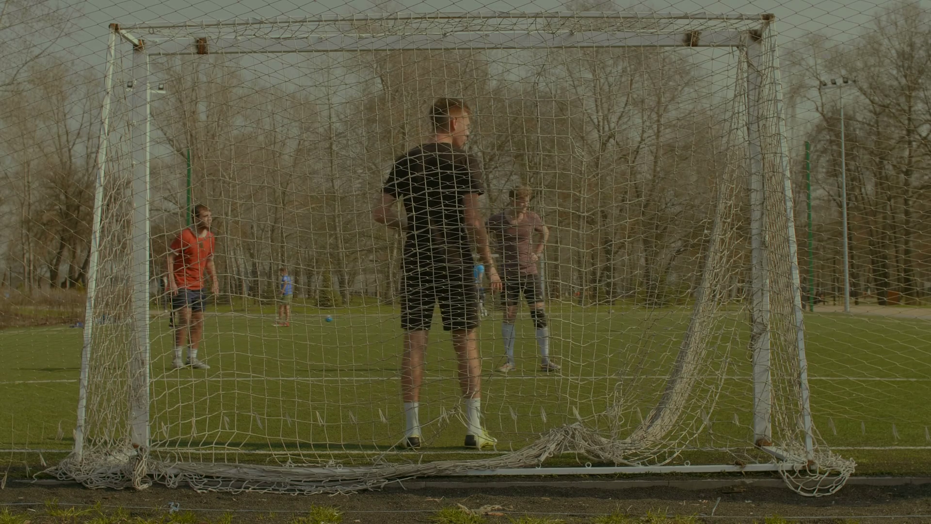 Young Goalie Failing To Save Goal After Shot From Penalty Area During Football Training Goalkeeper Is Unable To Stop The Soccer Ball Into Goal While Team Practicing Football Session On The Pitch