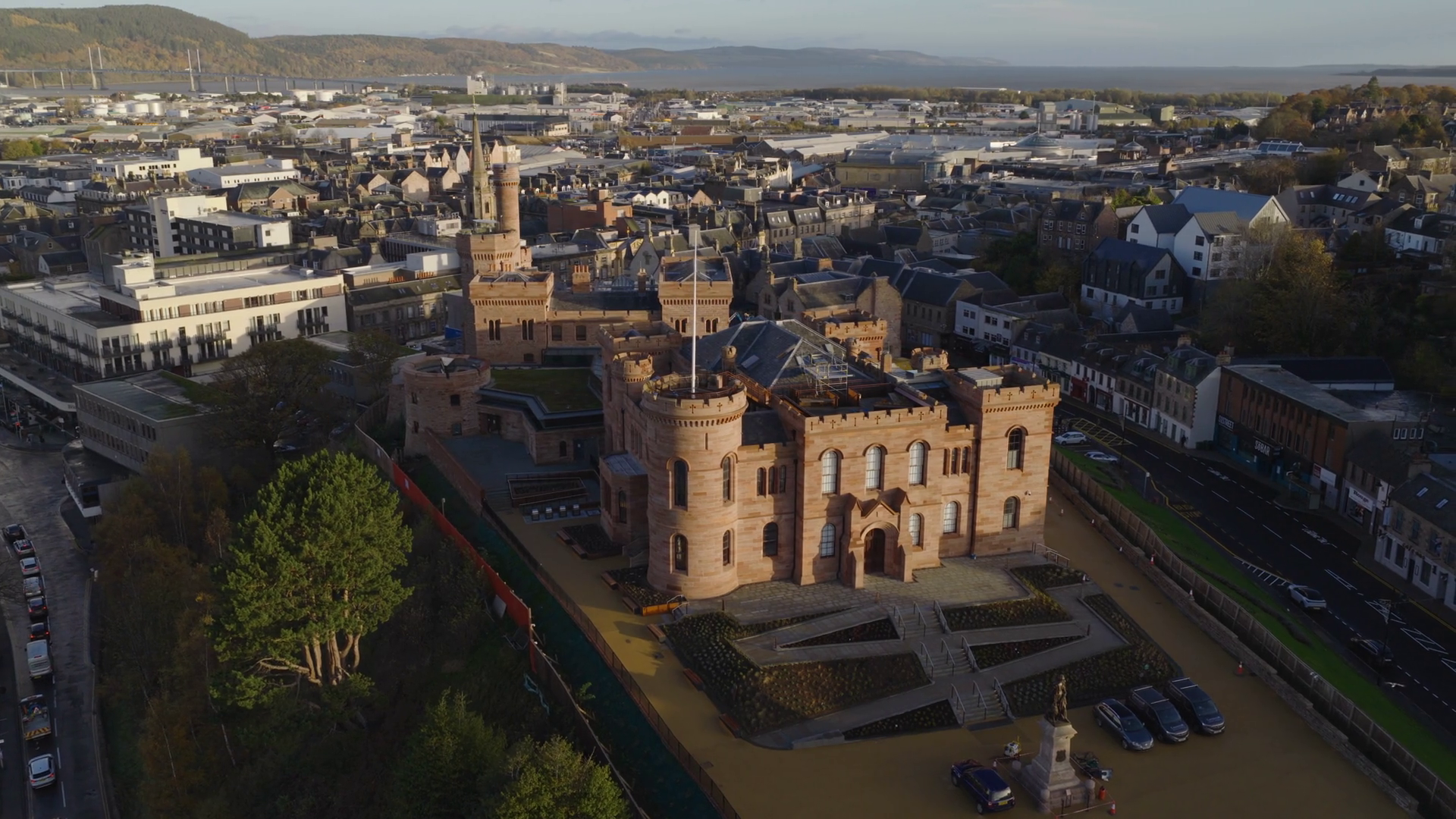 Establishing Aerial View Of Inverness City Stock Footage SBV-353139844 ...
