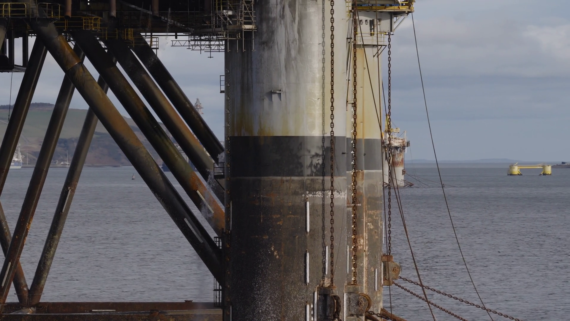 Aerial View Of Offshore Oil Drilling Rig Stock Footage SBV-353142229 ...