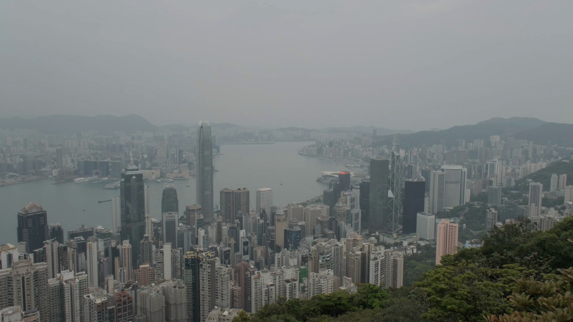 View Over Hong Kong Central Skyline From Stock Footage SBV-352104194 ...