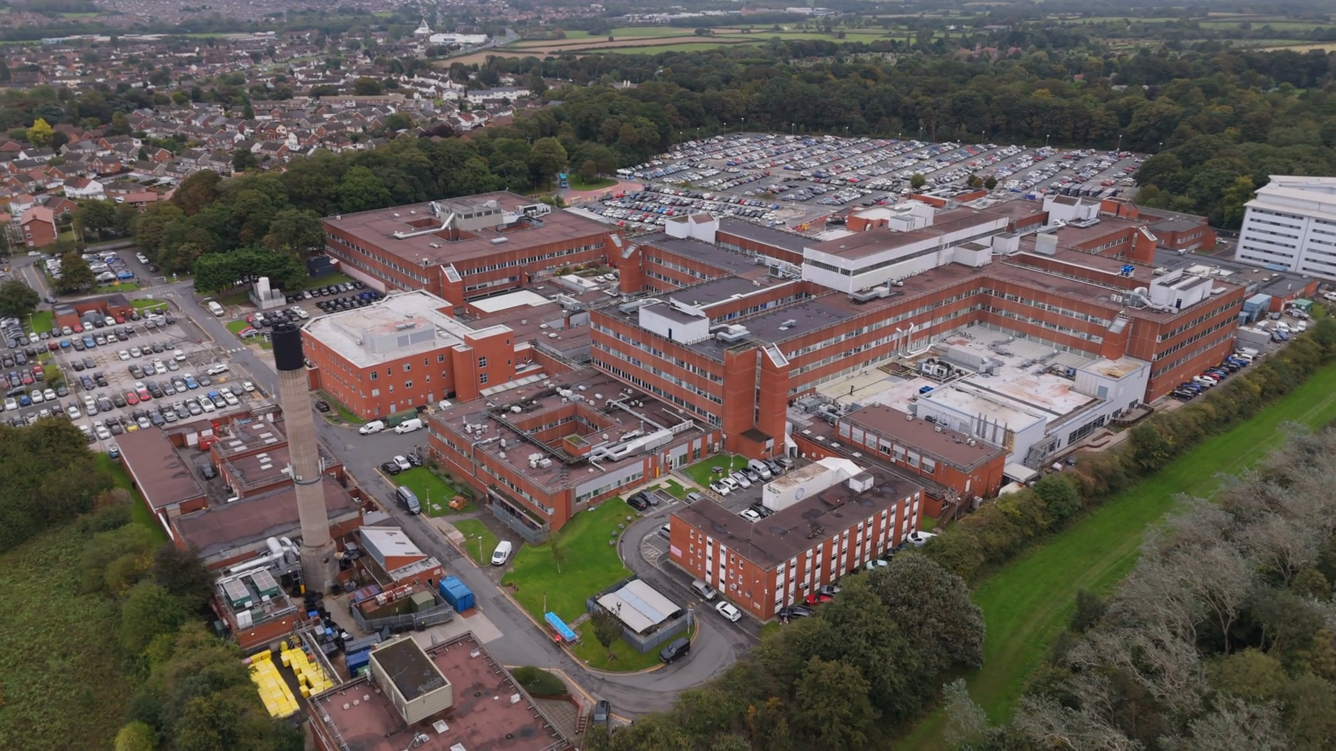 Aerial View Of Large Hospital In United Stock Footage SBV-352087189 ...