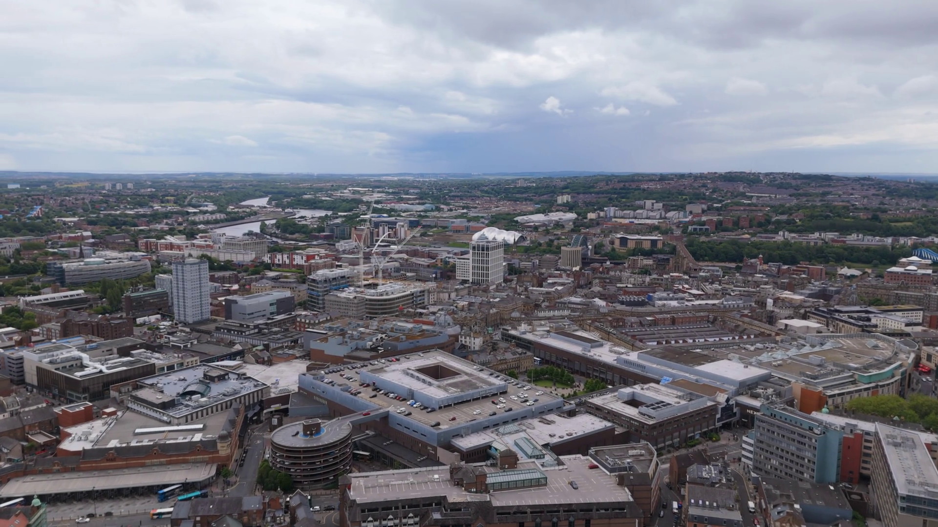 Aerial View Of Newcastle Upon Tyne City In Stock Footage SBV-351846398 ...