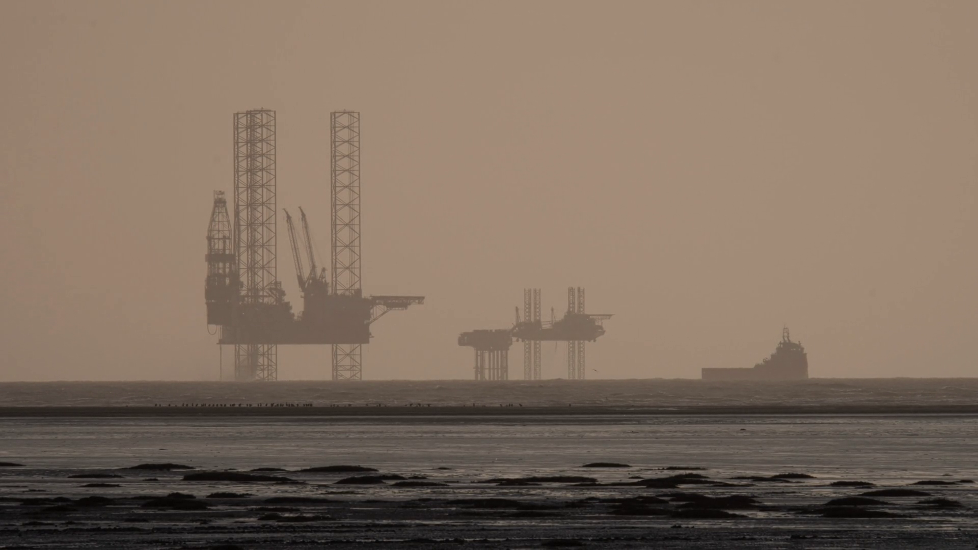 Gas Rig Seen From Southport At Sunset Stock Footage SBV-351884307 ...