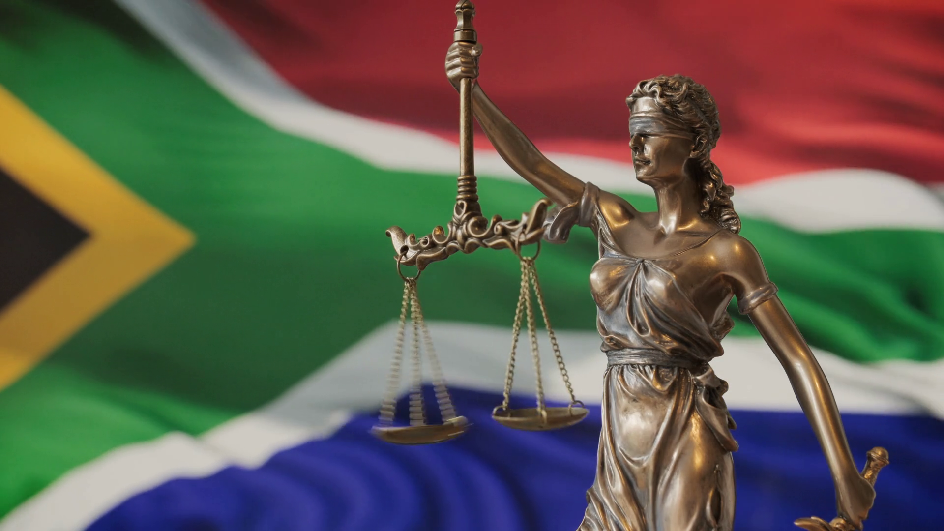 Lady Justice Statue With South Africa Flag Stock Footage SBV-352098514 ...