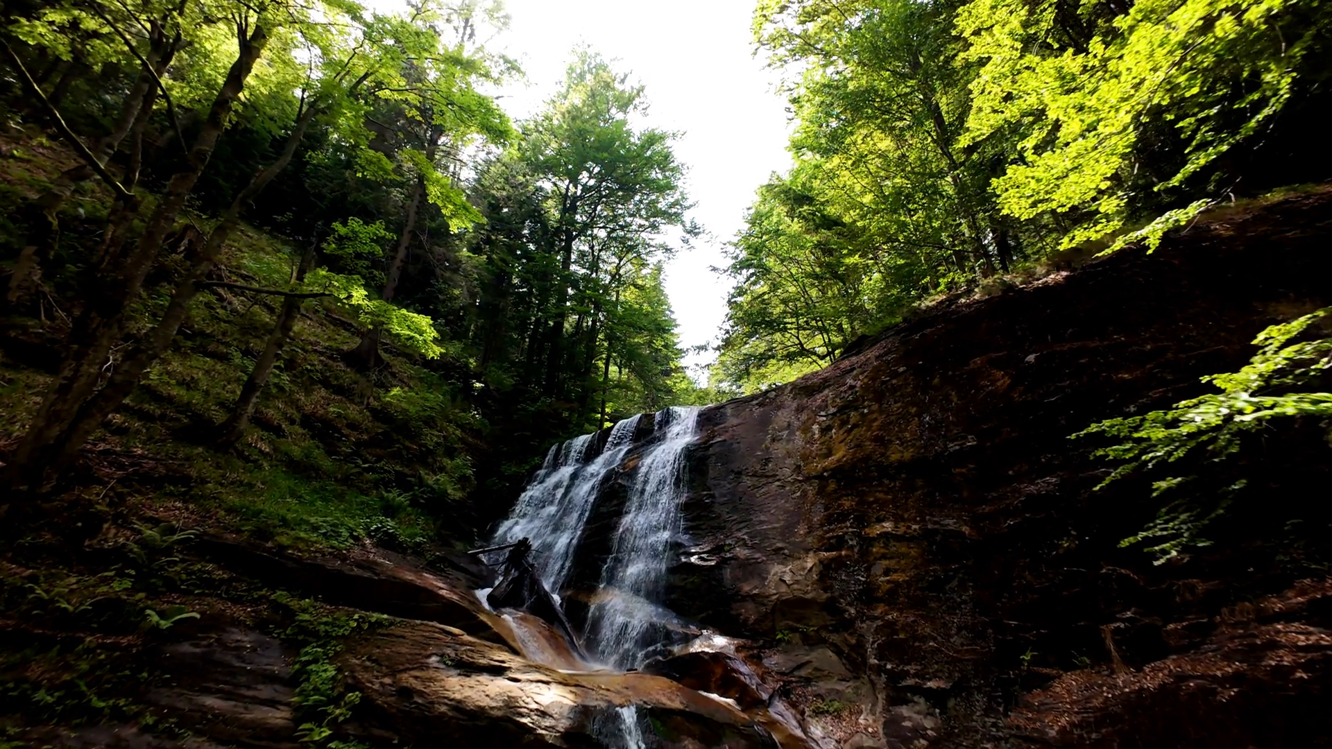 Aerial Video Of Beautiful Waterfall Flowing Stock Footage SBV-352852265 ...
