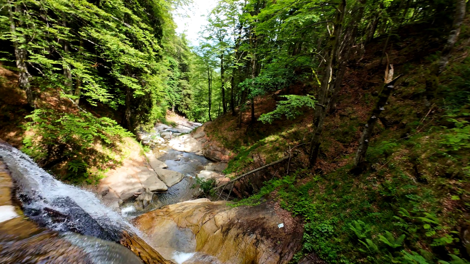 Aerial Video Of Beautiful Waterfall Flowing Stock Footage SBV-352844900 ...