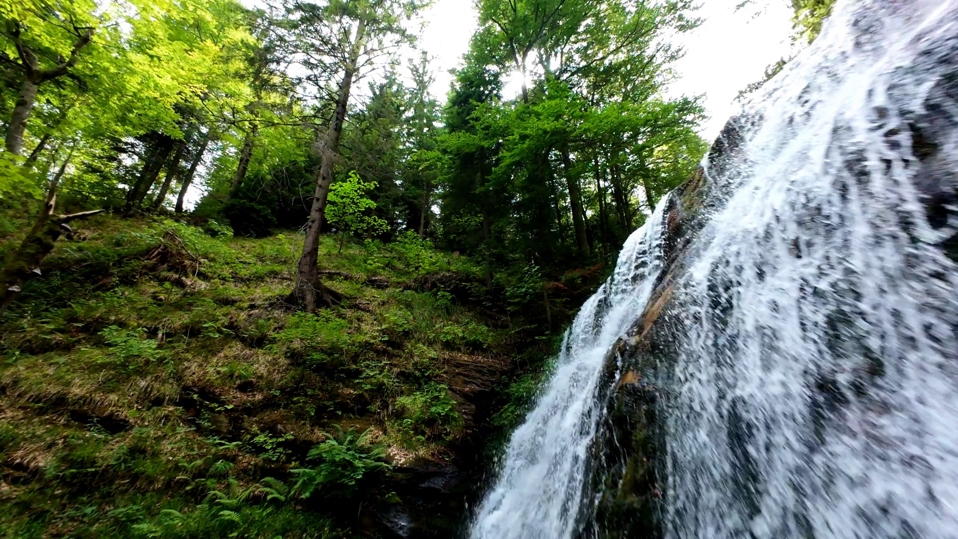 Aerial Video Of Beautiful Waterfall Flowing Stock Footage SBV-352843463 ...