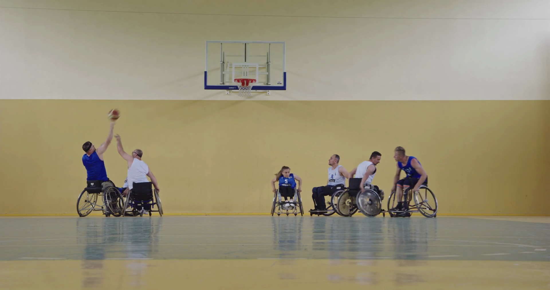 Wheelchair Basketball Game Players Compete Stock Footage SBV347278825