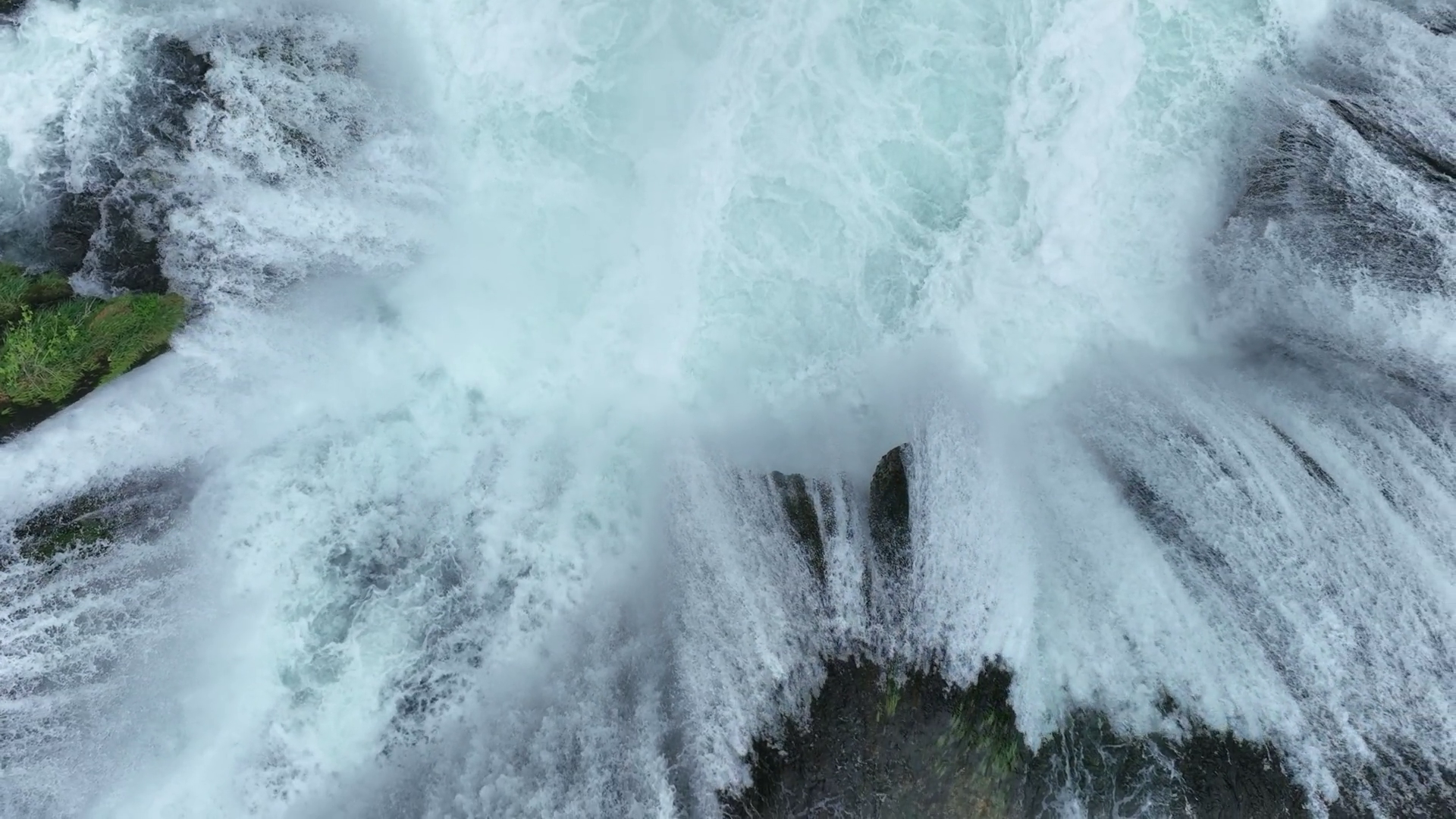 Aerial Shot Of Wild River With Huge Waterfall Stock Footage SBV ...