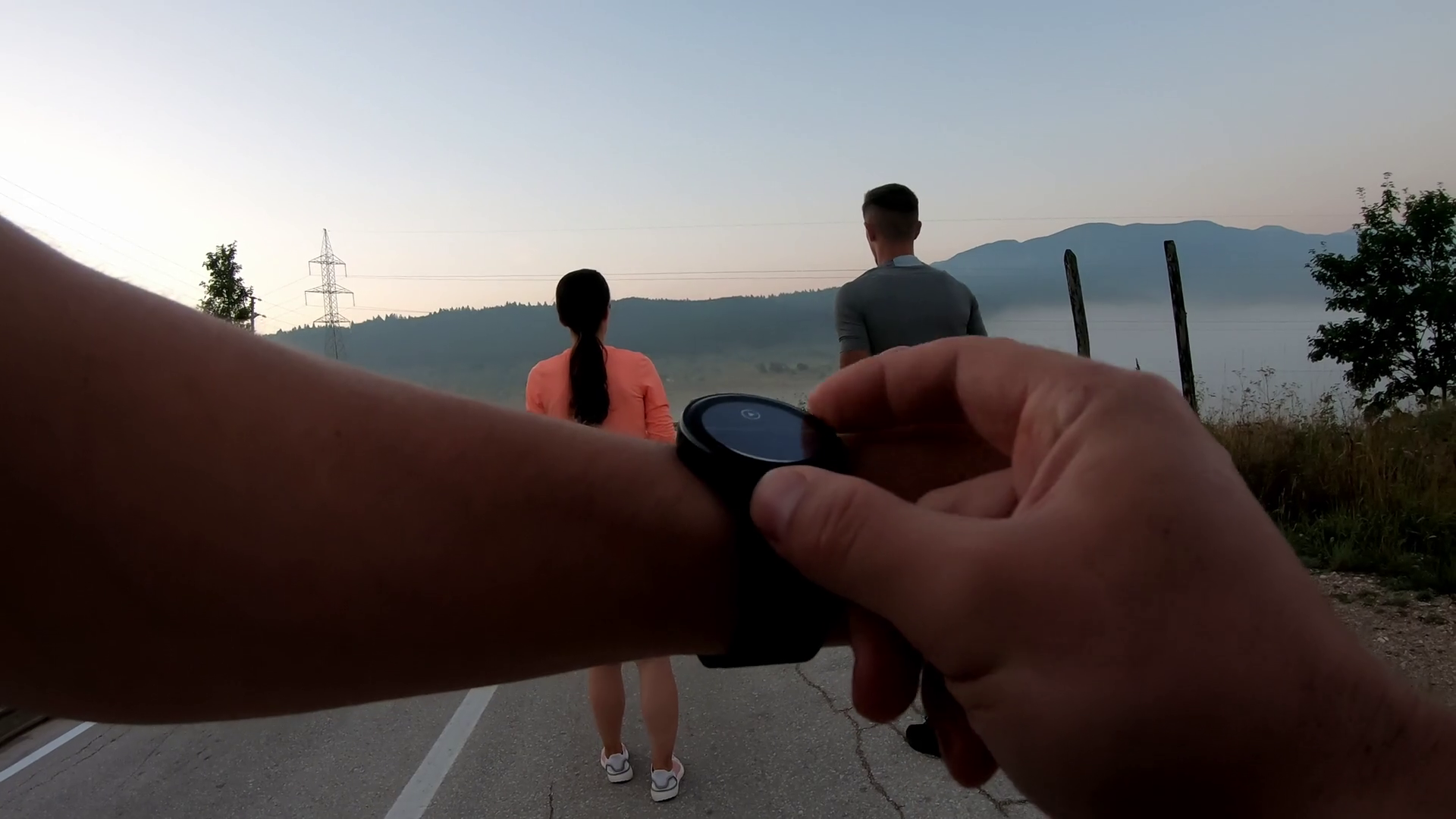 Athlete setting up smart watch exercise stock footage sbv 348527477