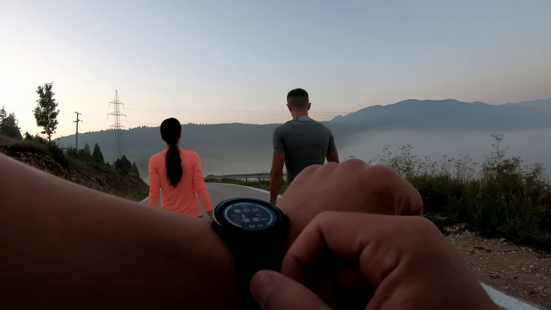 Athlete setting up smart watch exercise stock footage sbv 348527490
