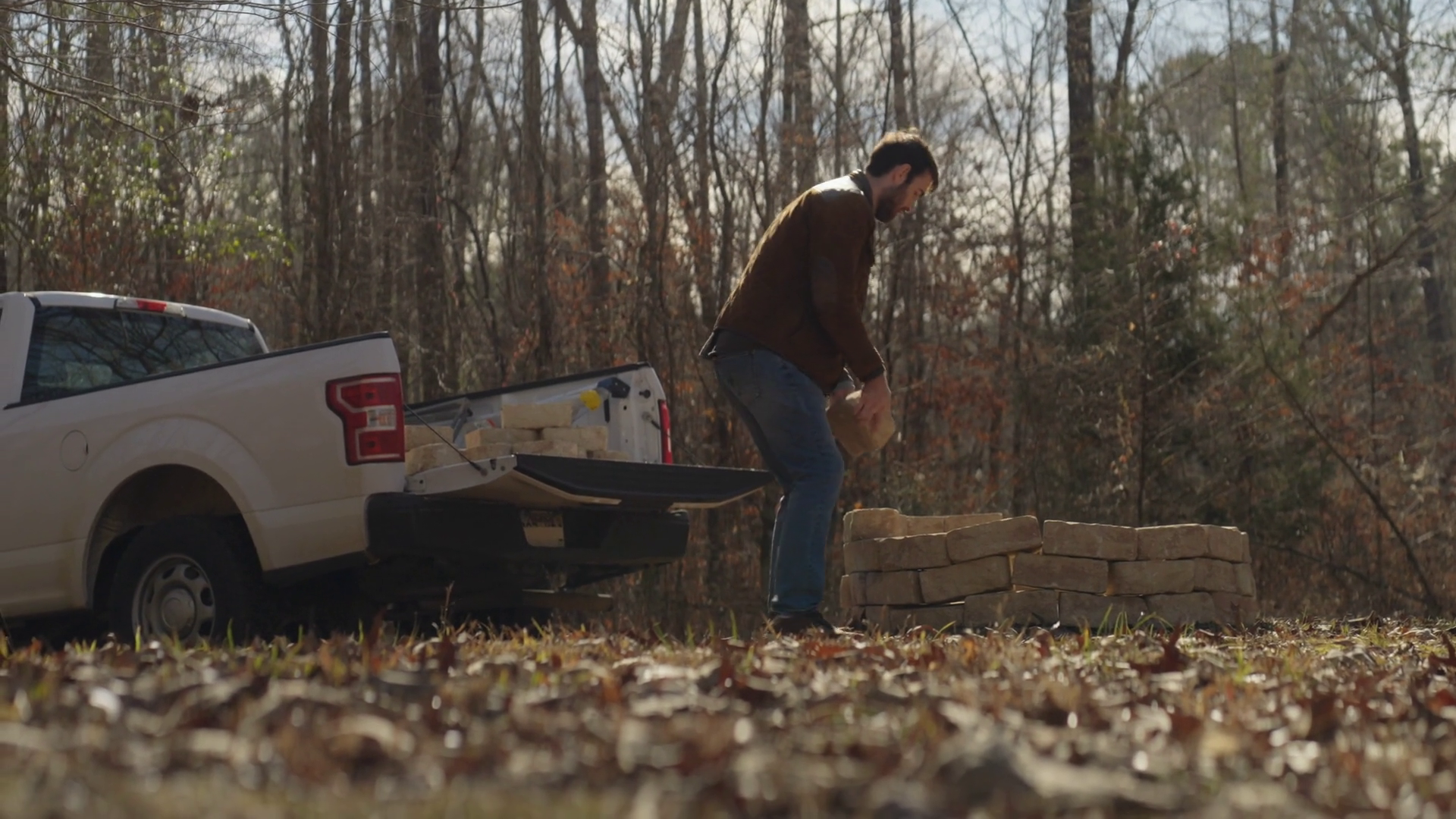 Man Unloading Bricks From Pickup Truck Stock Footage SBV-352090262 ...