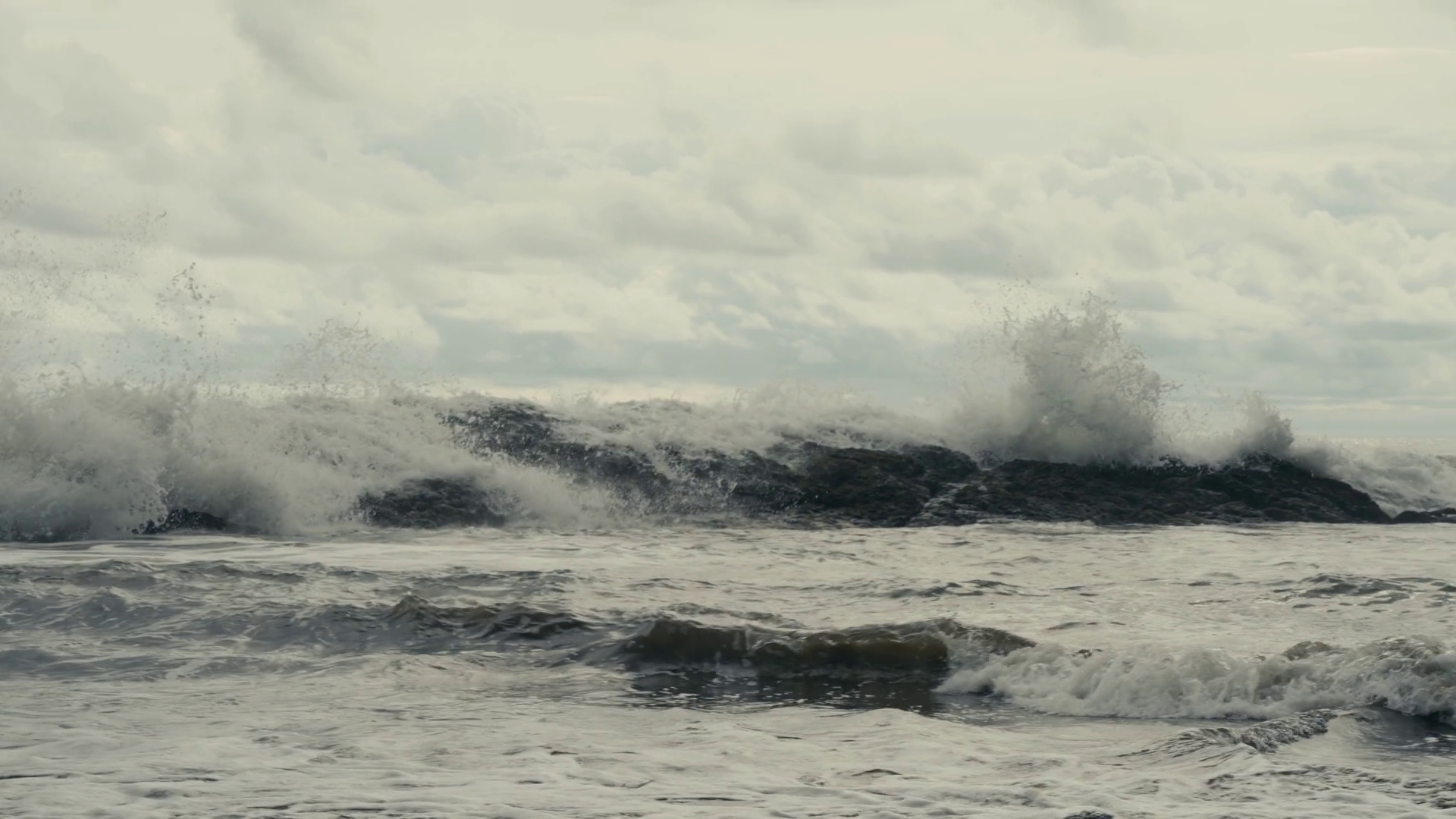 Ocean Waves Crashing Against Rocky Shores Of Stock Footage SBV ...