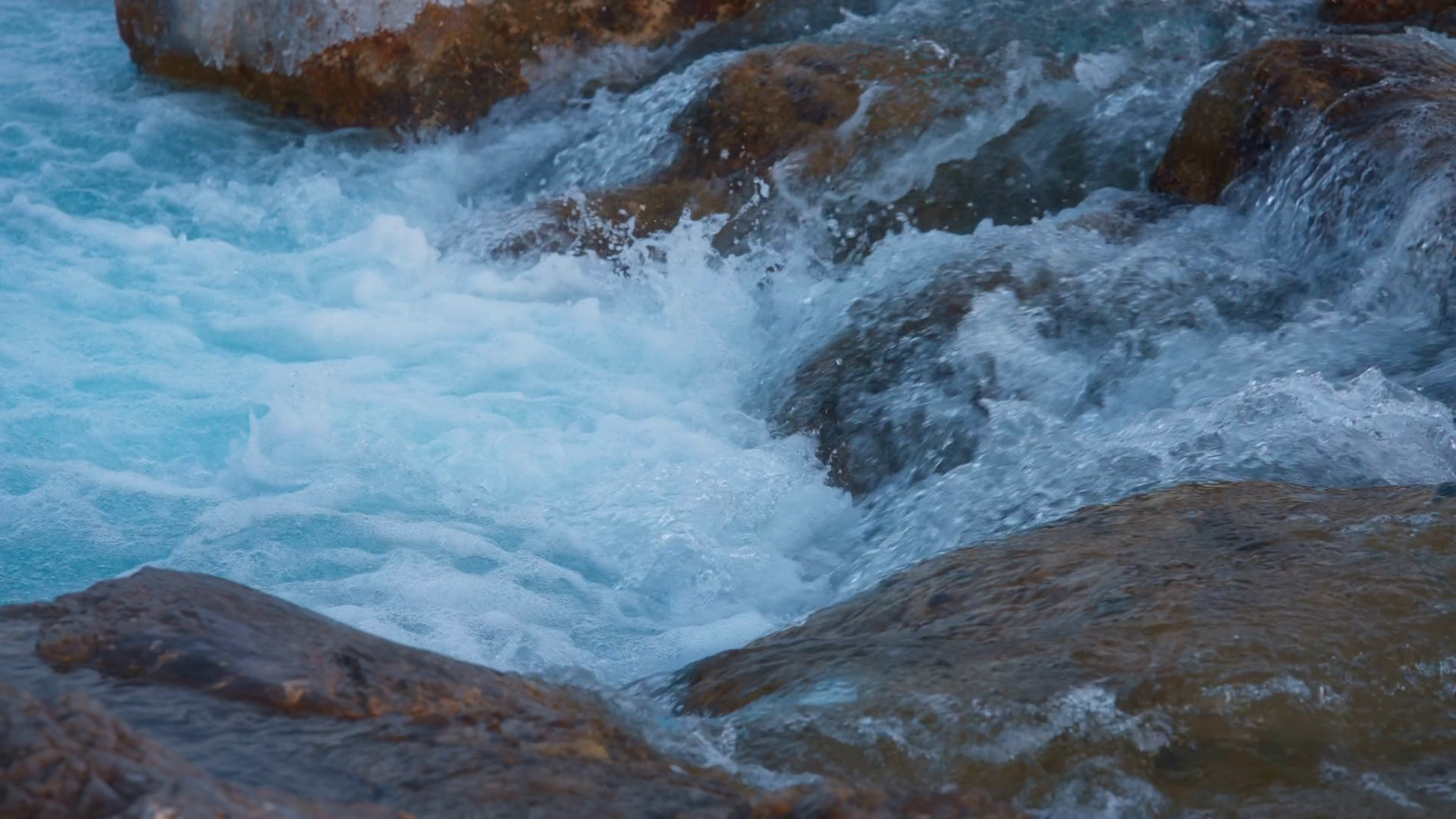 Close Up Of Mountain River Stream Cascading Stock Footage SBV-351939035 ...