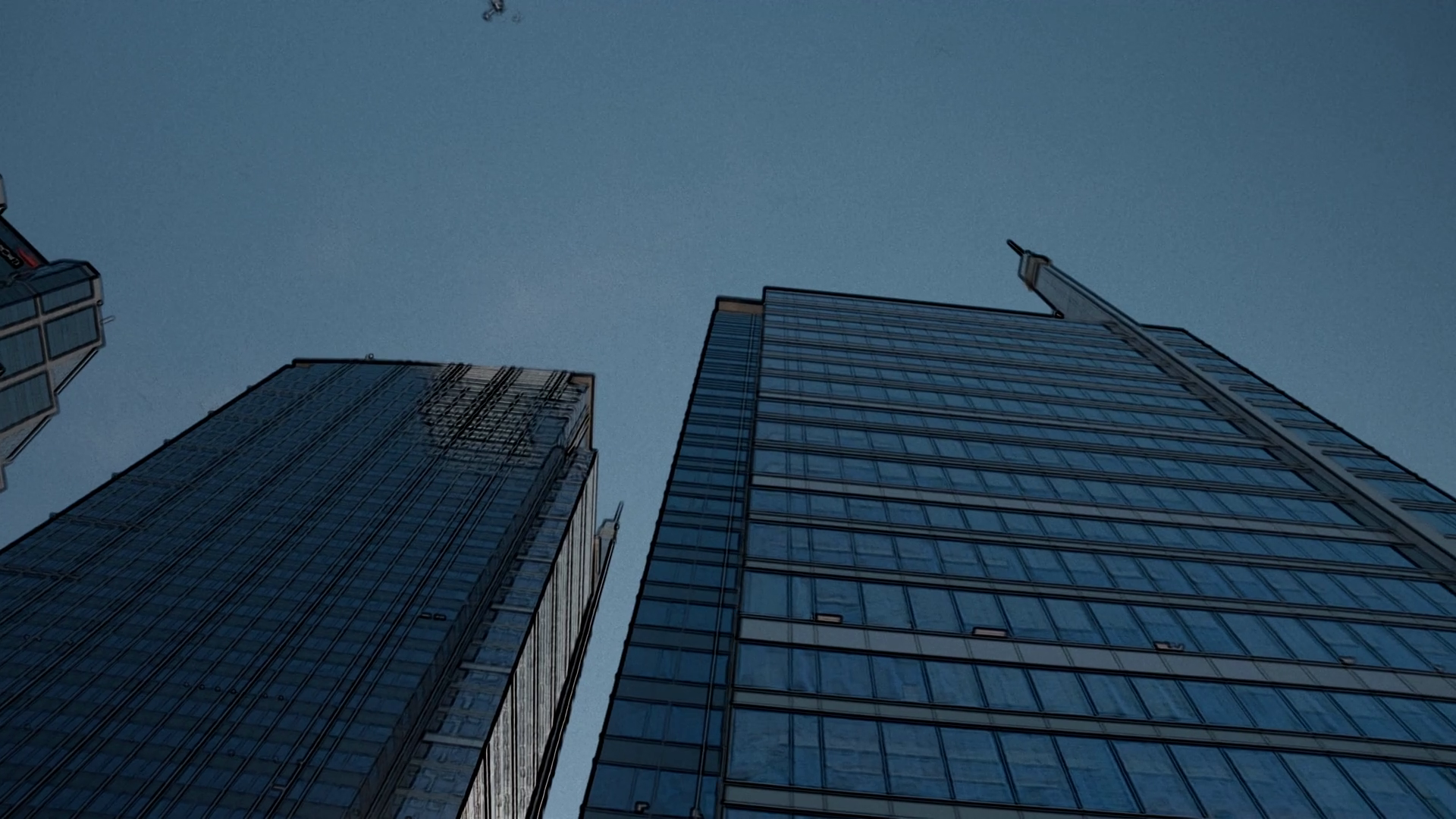 Highrise glass facade buildings. Animated color sketch stop motion ...