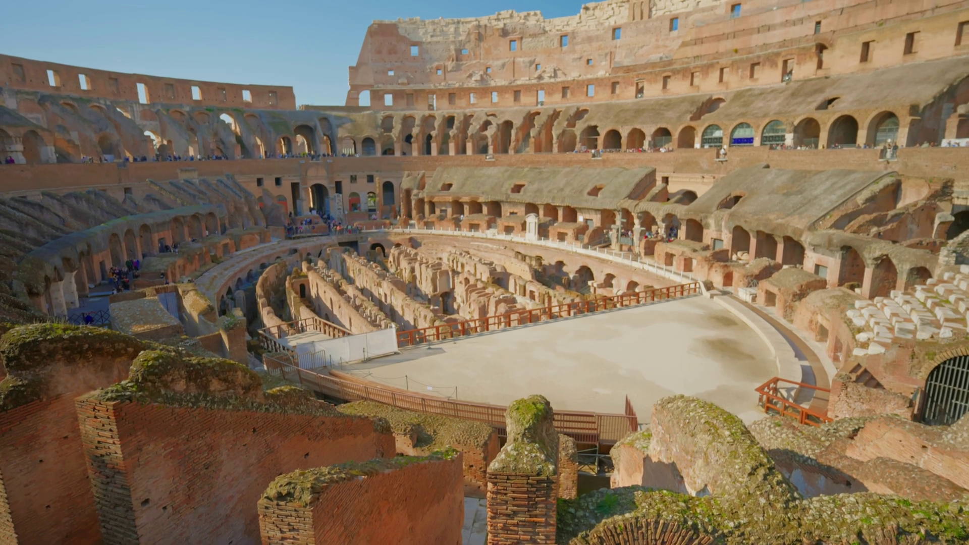 Ruins Of Roman Coliseum From Sand View Of Stock Footage SBV-352155513 ...