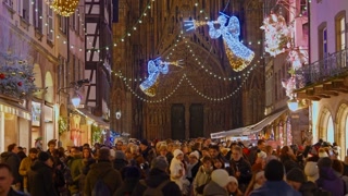 Strasbourg, France - December 1, 2025: Christmas market in the heart of Christmas in Strasbourg