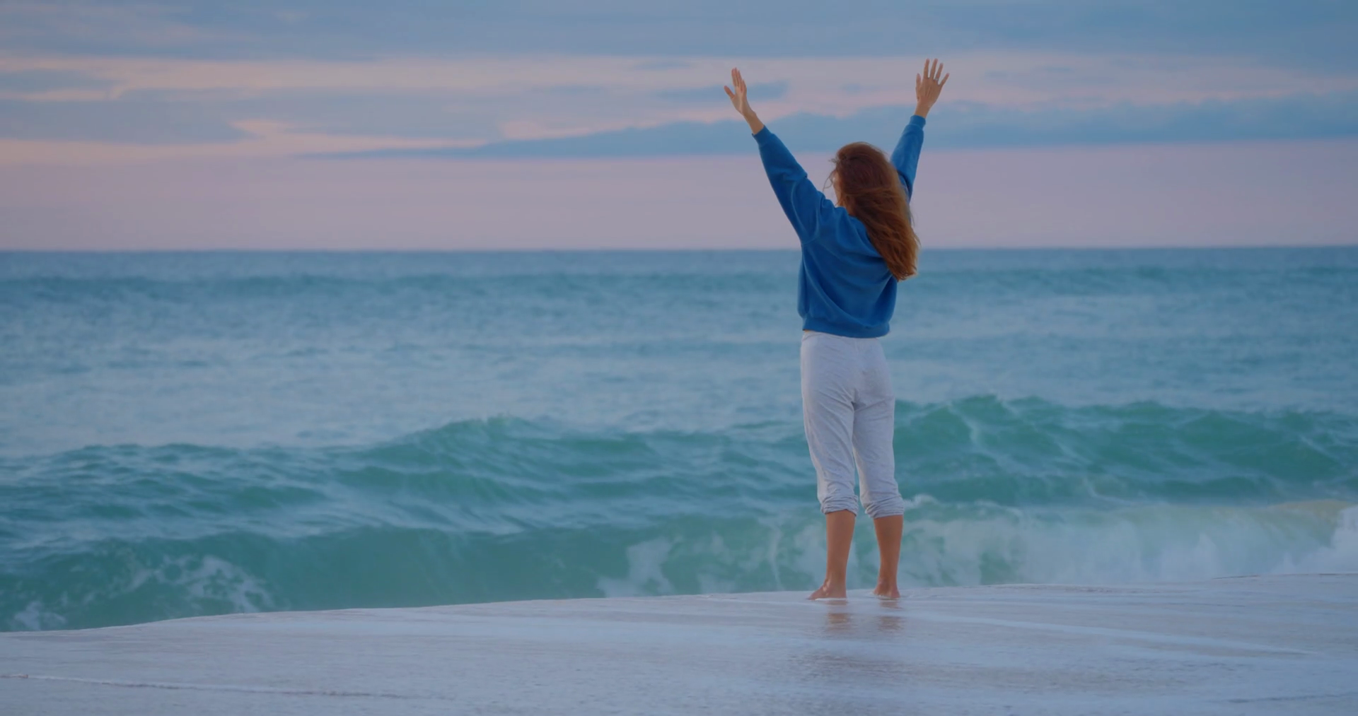 Young Carefree Woman Tourist Is Feeling Free Stock Footage SBV