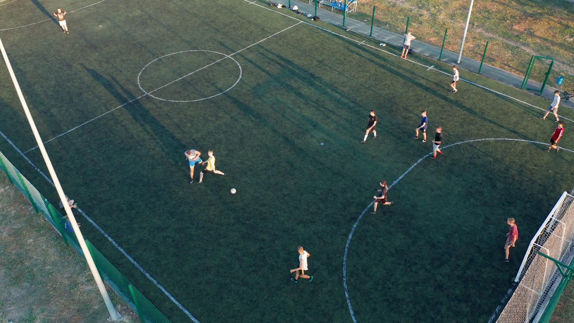 Aerial Shot Two Teams Playing Ball In Stock Footage SBV338646726