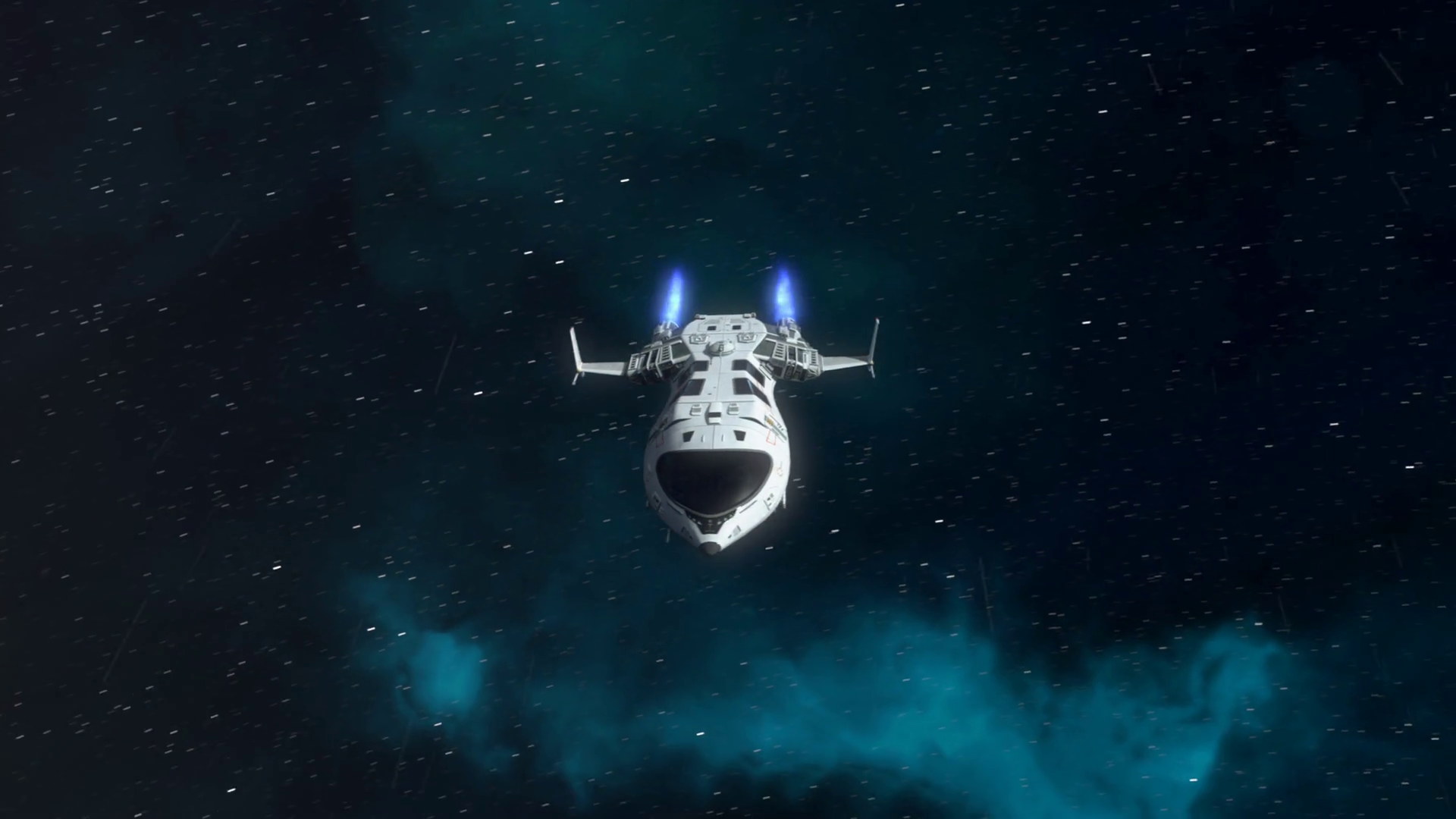 Futuristic Spaceship Flying In Space Stock Motion Graphics SBV