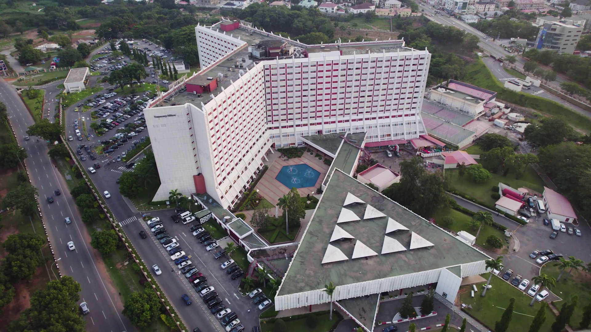 Transcorp Hilton Abuja: Aerial View Stock Footage SBV-352481736 ...