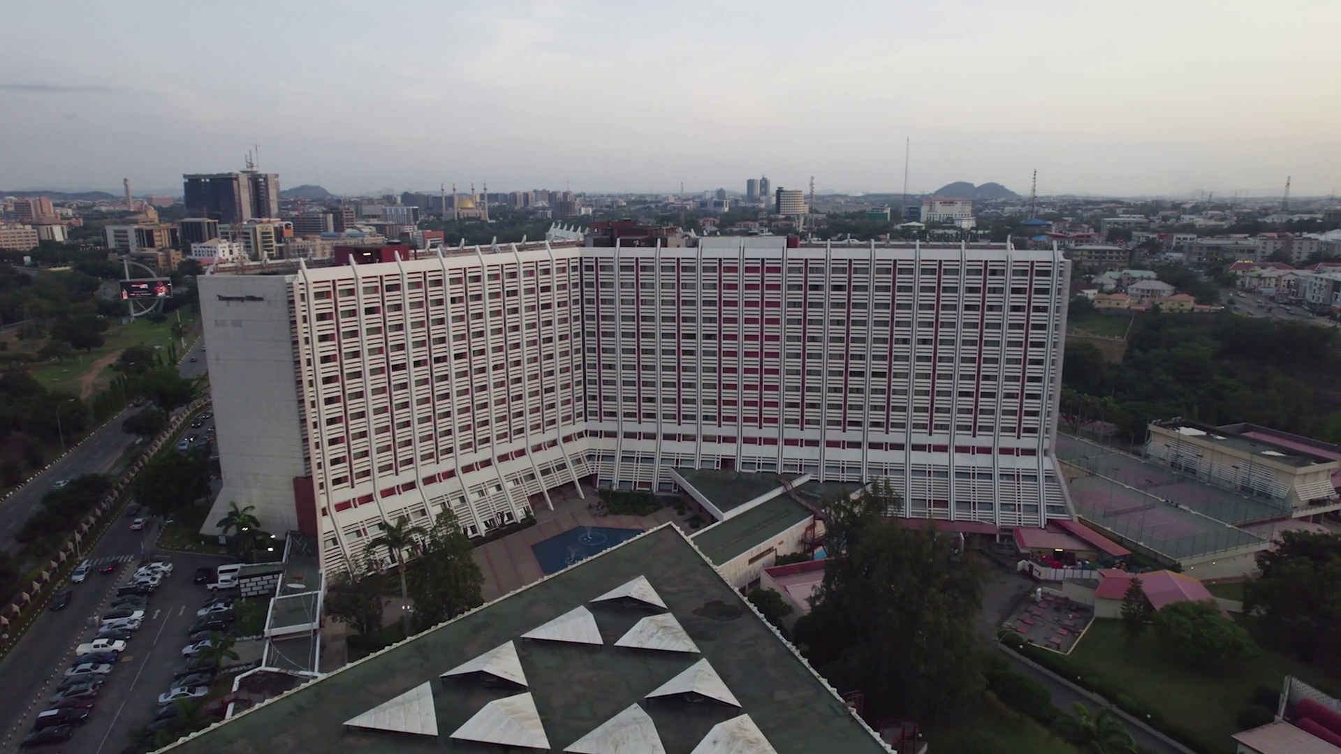 Aerial View Of Transcorp Hilton Abuja Stock Footage SBV-352481763 ...