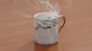Served Smoking hot black specialty coffee on wooden table