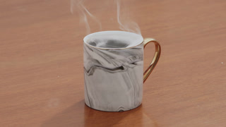 Served Smoking hot black specialty coffee on wooden table