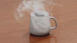 Served Smoking hot black specialty coffee on wooden table
