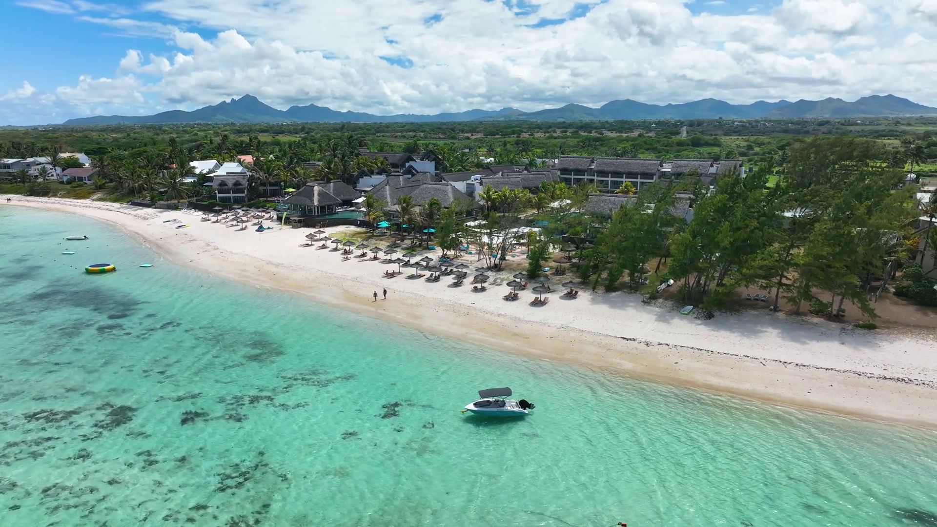 Aerial Video Of Beachfront Resort With Stock Footage SBV-352110323 ...