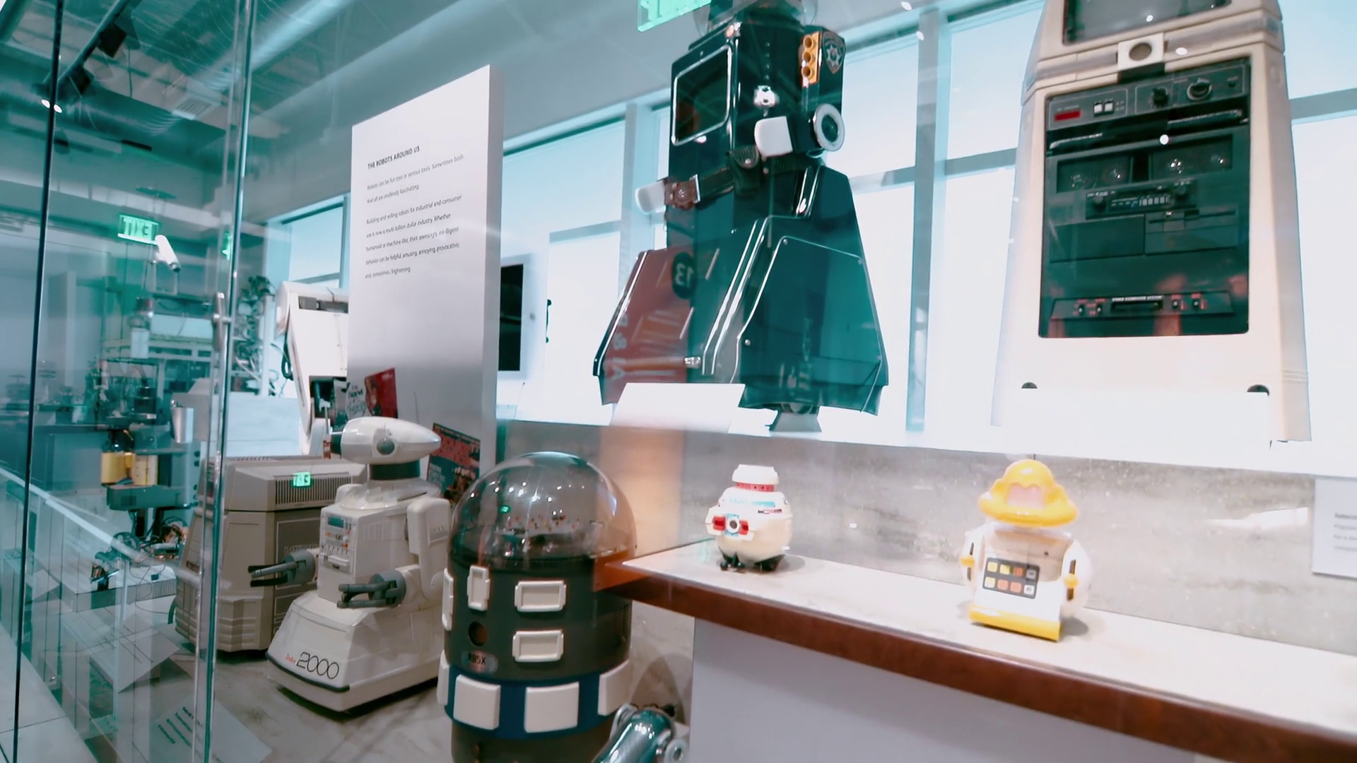 Collection Of Old Robots At Computer History Stock Footage SBV ...