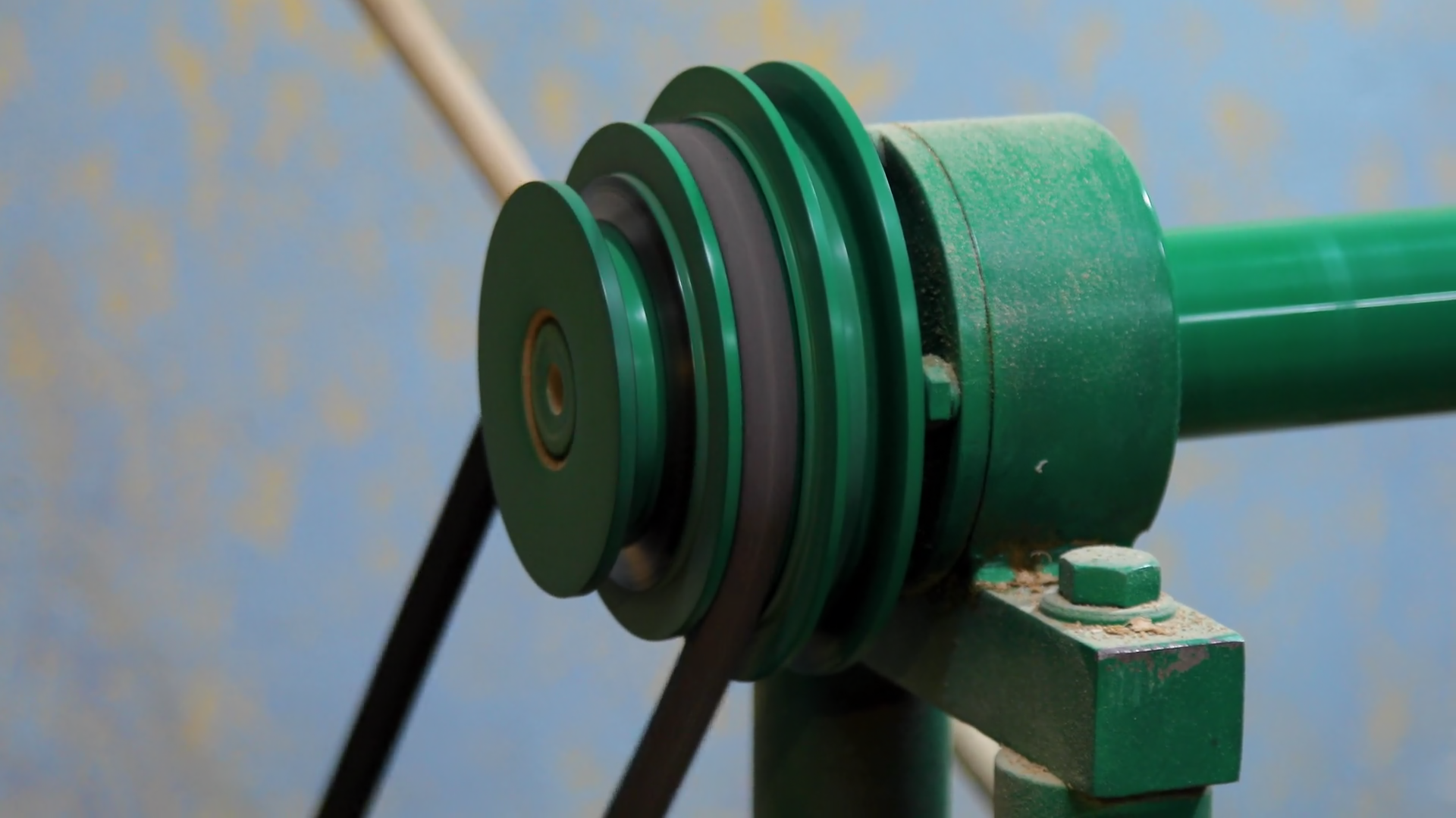 Rotating Pulley With Rubber Belt Of Lathe Stock Footage SBV-351930786 ...