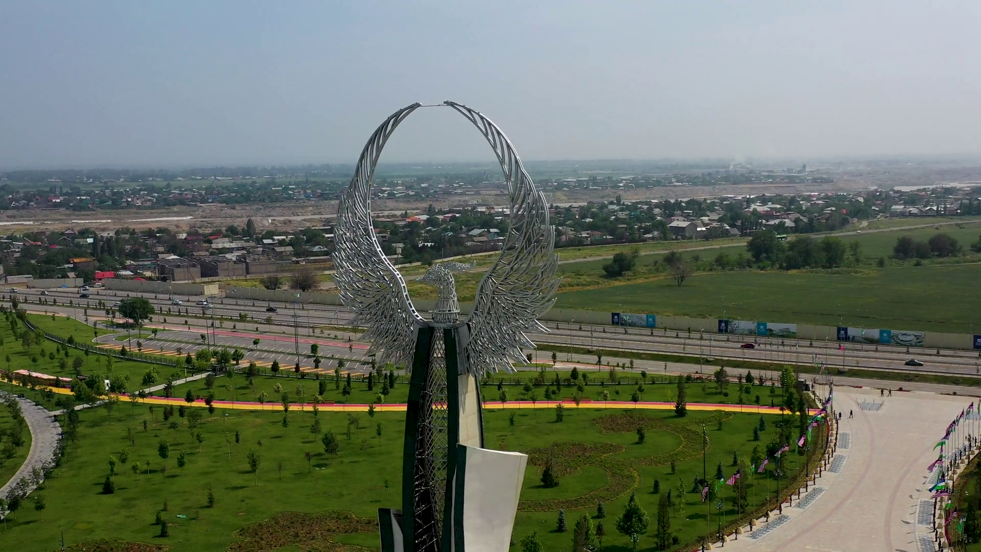 Huma Bird Monument In New Uzbekistan Park In Stock Footage SBV ...