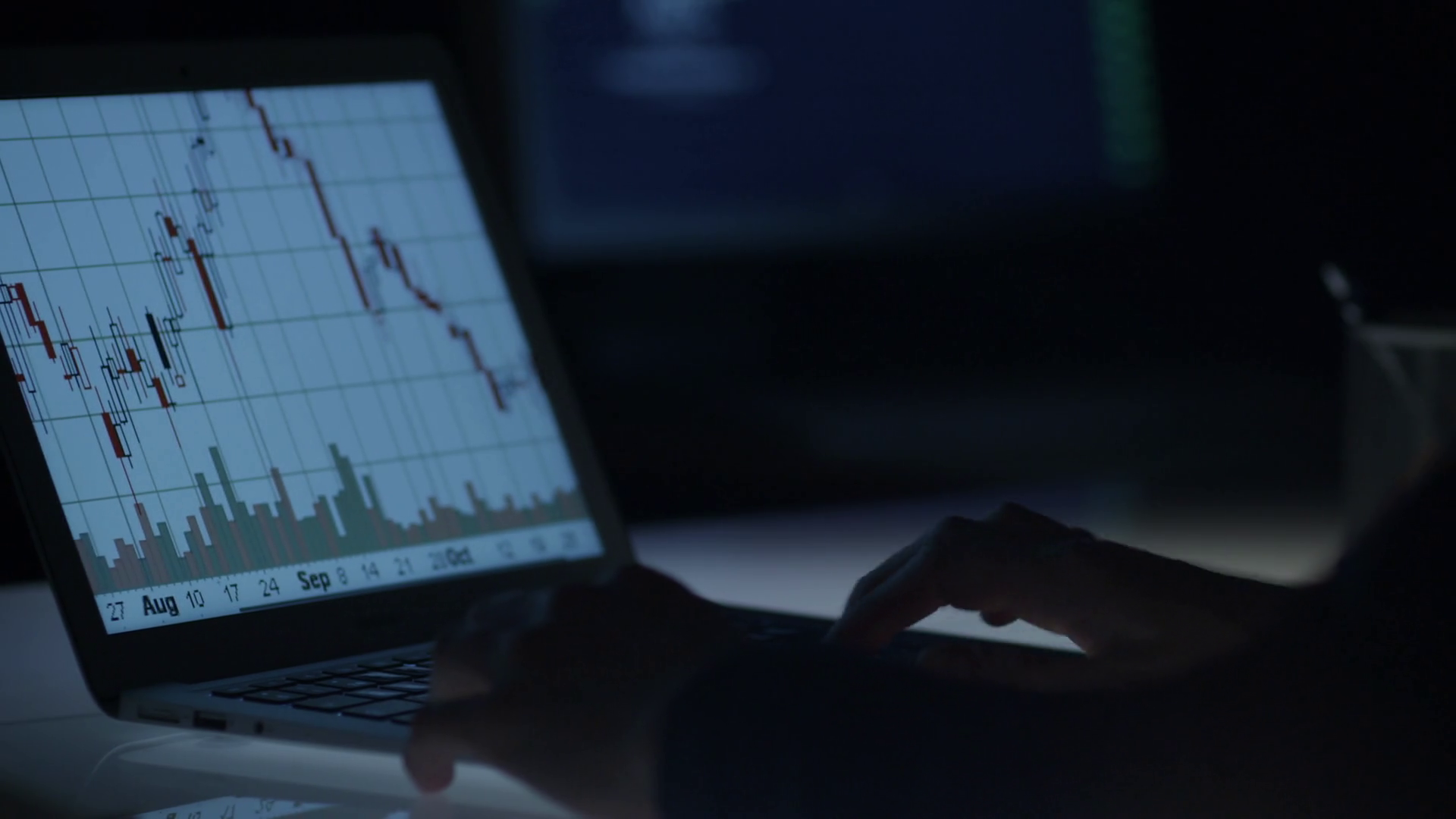 Businessman Is Checking Stock Charts At Night Stock Footage SBV ...