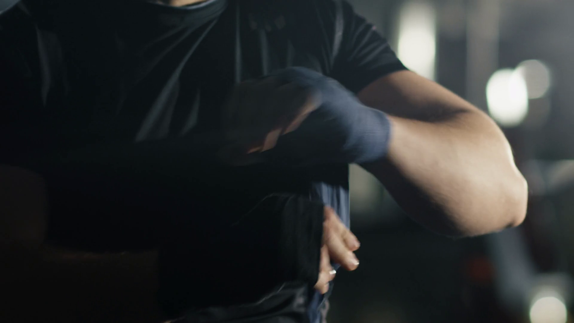 Male Boxer Wraps Hands With Black Handwrap Stock Footage SBV-352116038 ...
