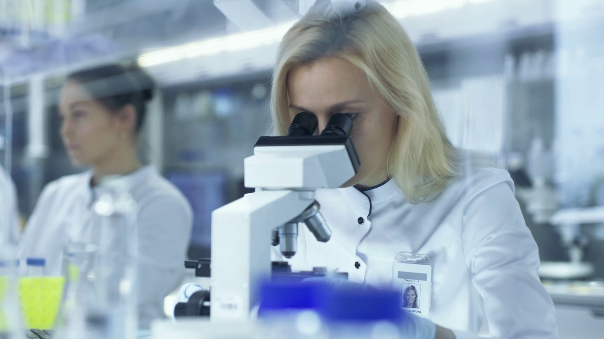 Female Research Scientists Passes Slided To Stock Footage SBV-352284734 ...