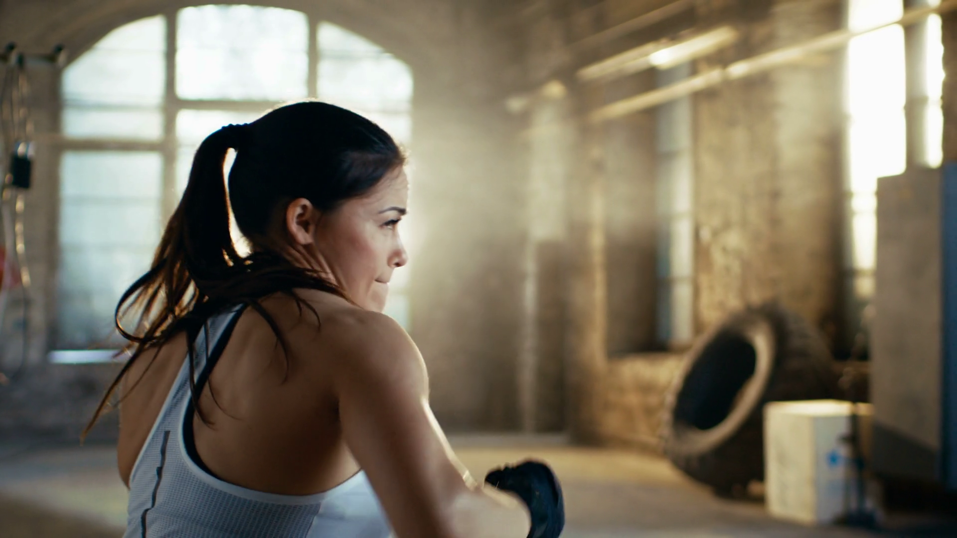 17 45 08 Fit Woman Trains Fist Punches Stock Footage SBV-352286718 ...