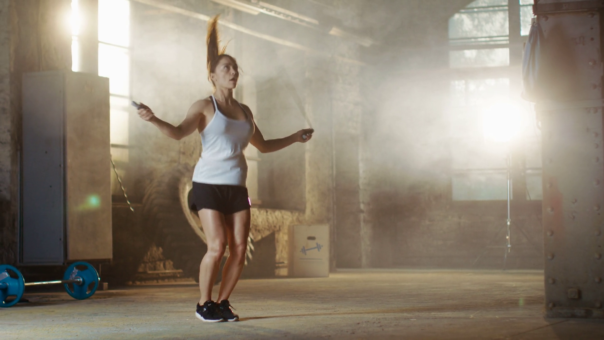17 45 45 Fit Female Skipping With Jump Rope Stock Footage SBV-352286815 ...