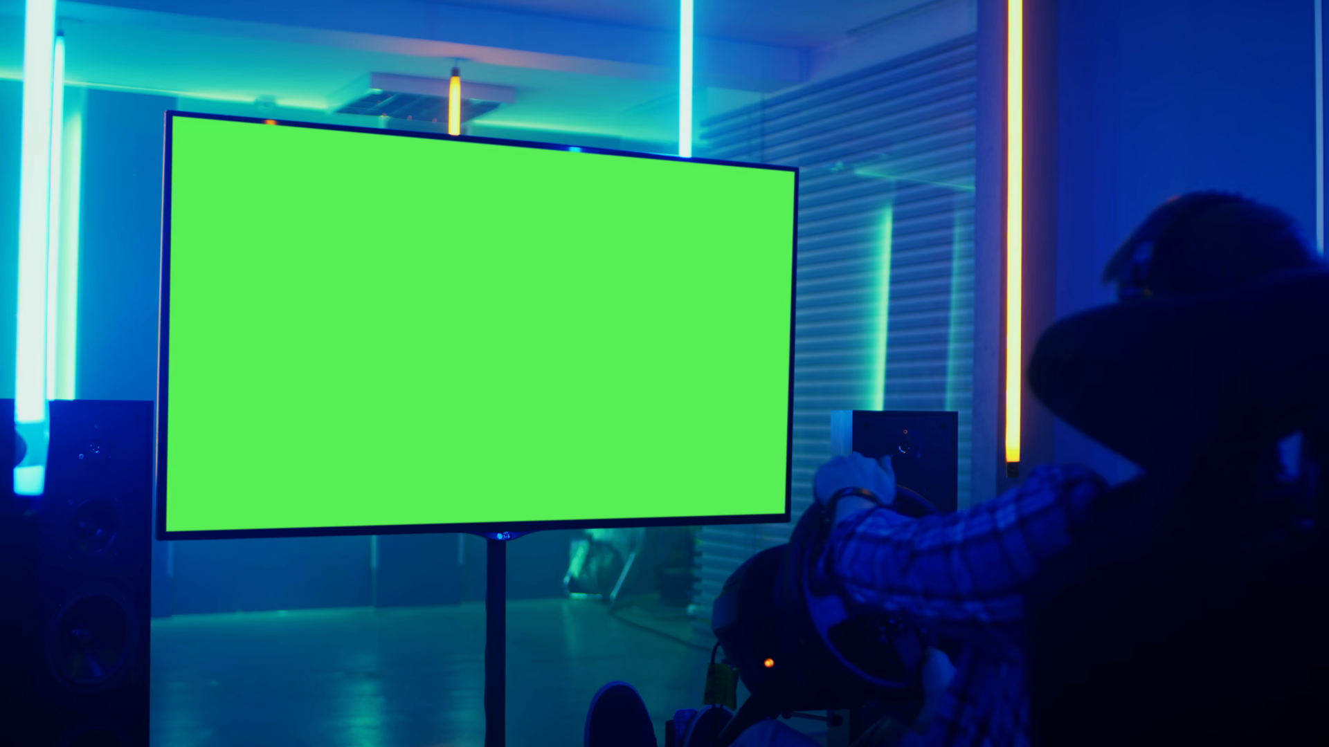 Professional Gamer Sitting Green Mock-up Stock Footage SBV-353659744 ...