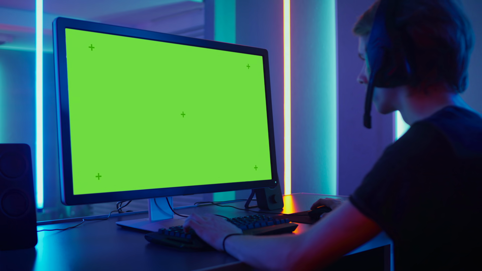 Pro Gamer Playing In Video Games On Green Stock Footage SBV-353658591 ...