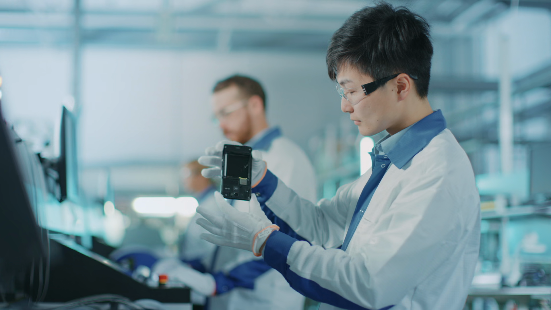 High-tech Factory: Quality Control Engineer Stock Footage SBV-353724435 ...