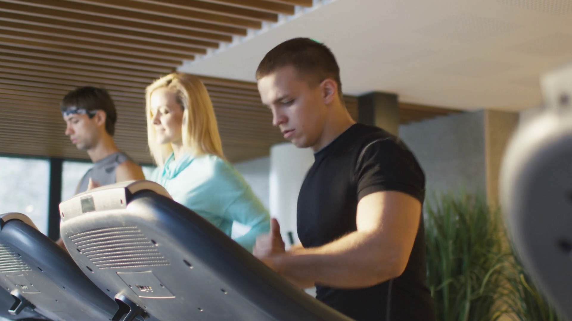 Young Athletic Men Women Exercising Running Stock Footage SBV-352115854 ...
