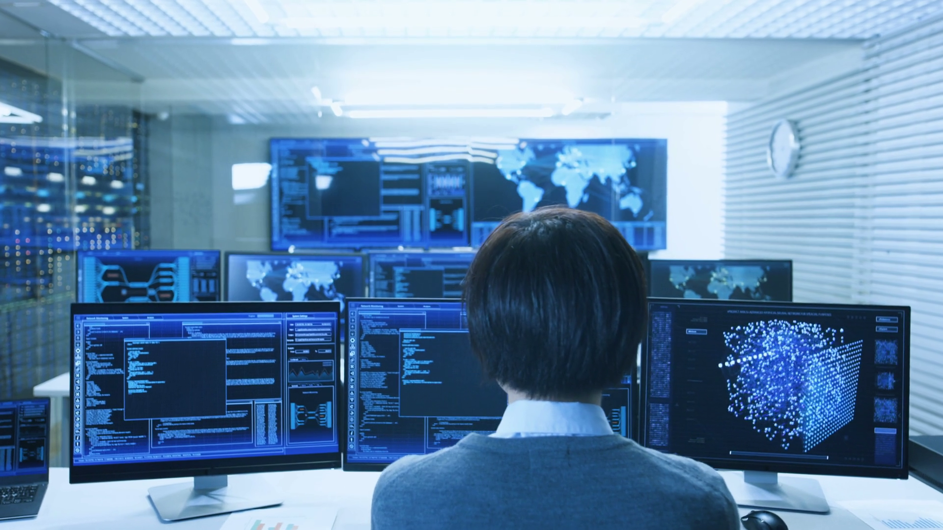 In System Control Data Center Technician Stock Footage SBV-352907493 ...